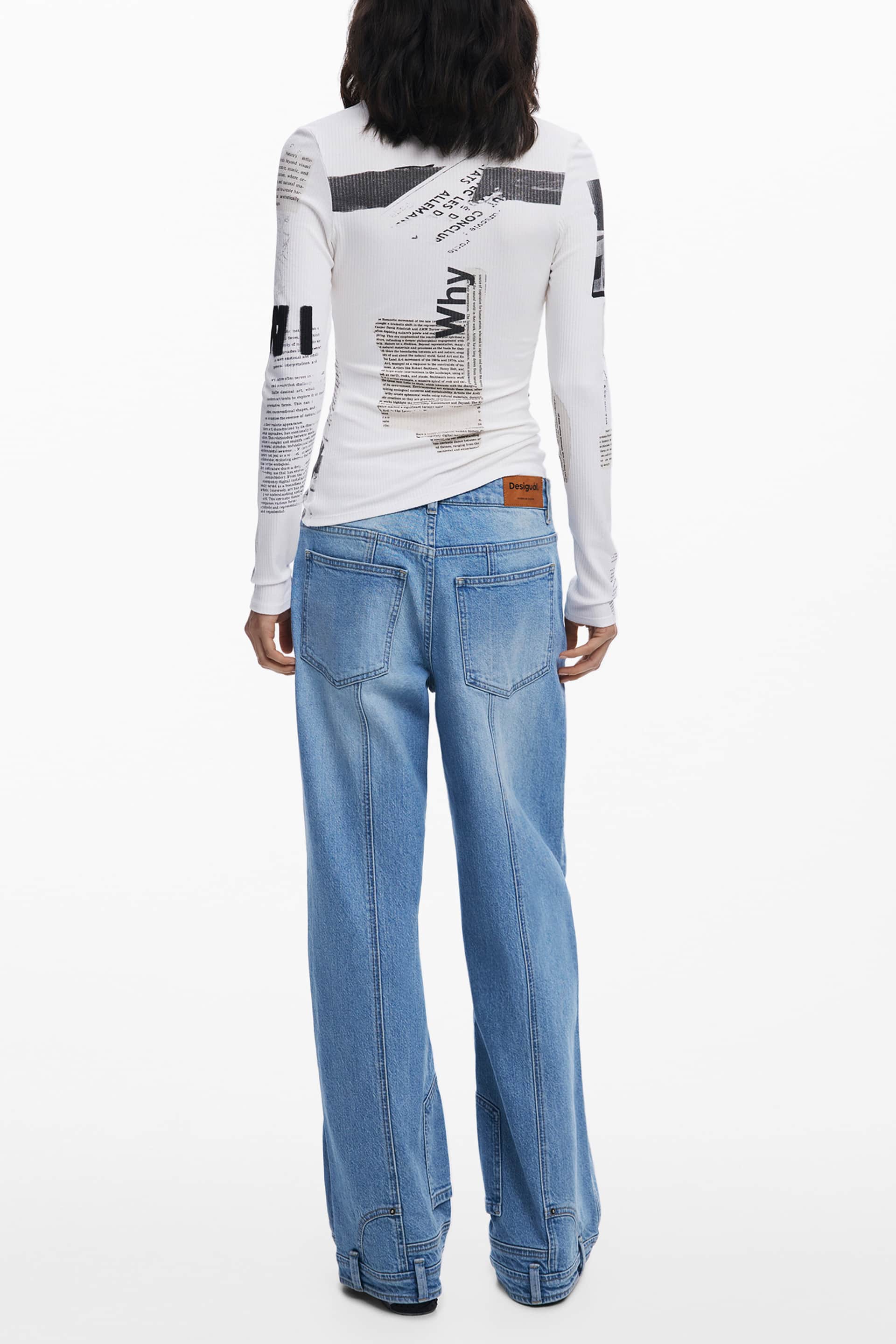 Desigual damen langarm t-shirt weiss