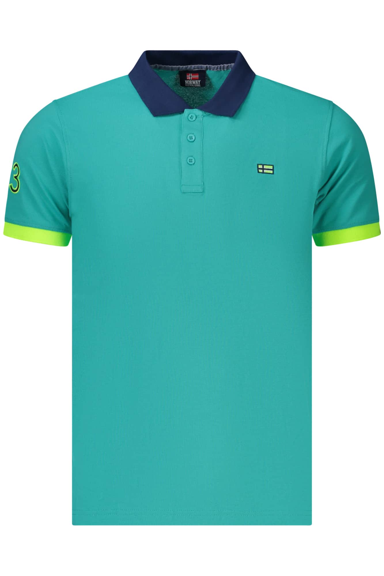 NORWAY 1963 HERREN KURZARM POLOSHIRT, BLAU