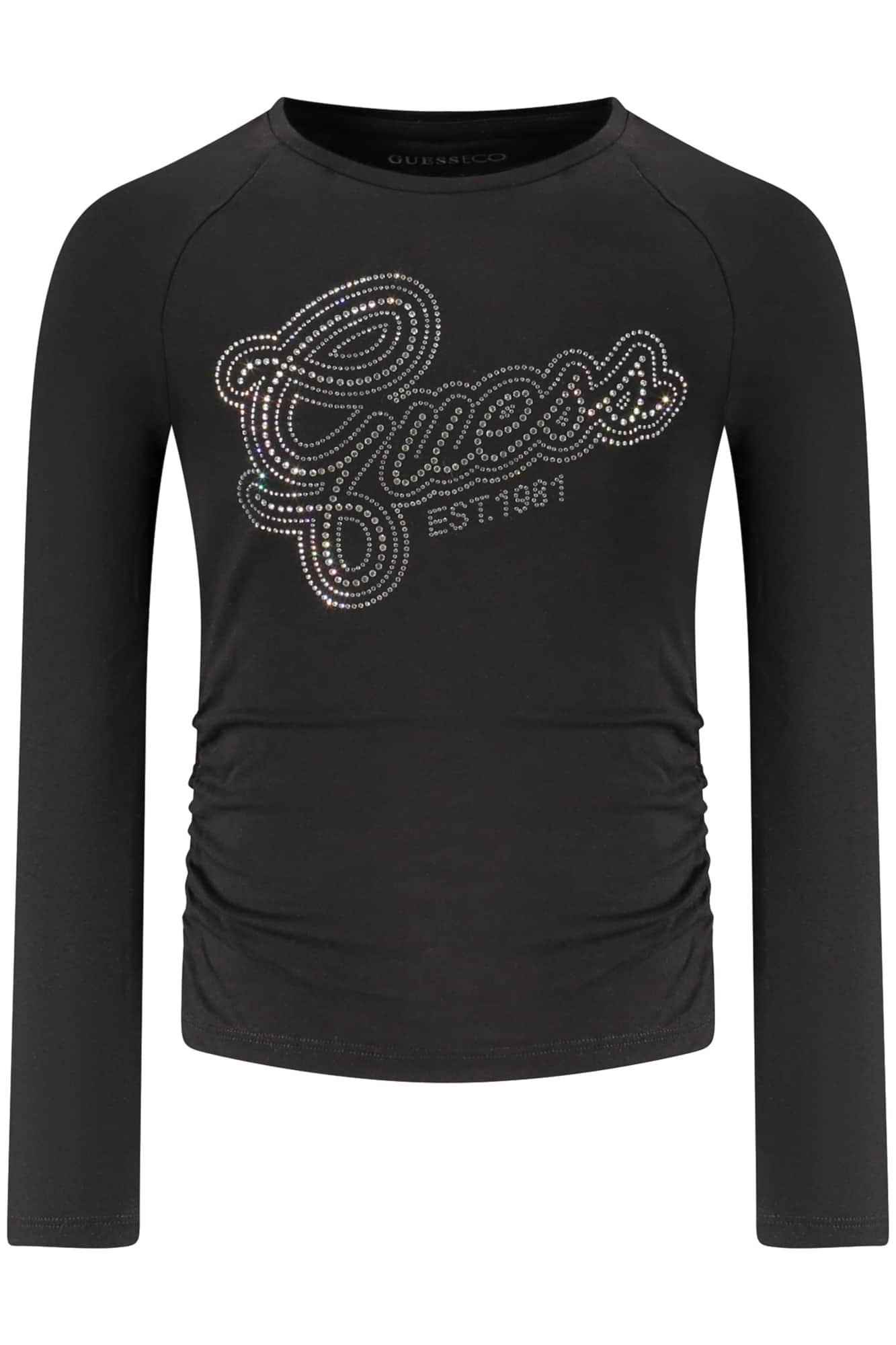 GUESS JEANS LANGARM T-SHIRT FÜR MÄDCHEN, SCHWARZ