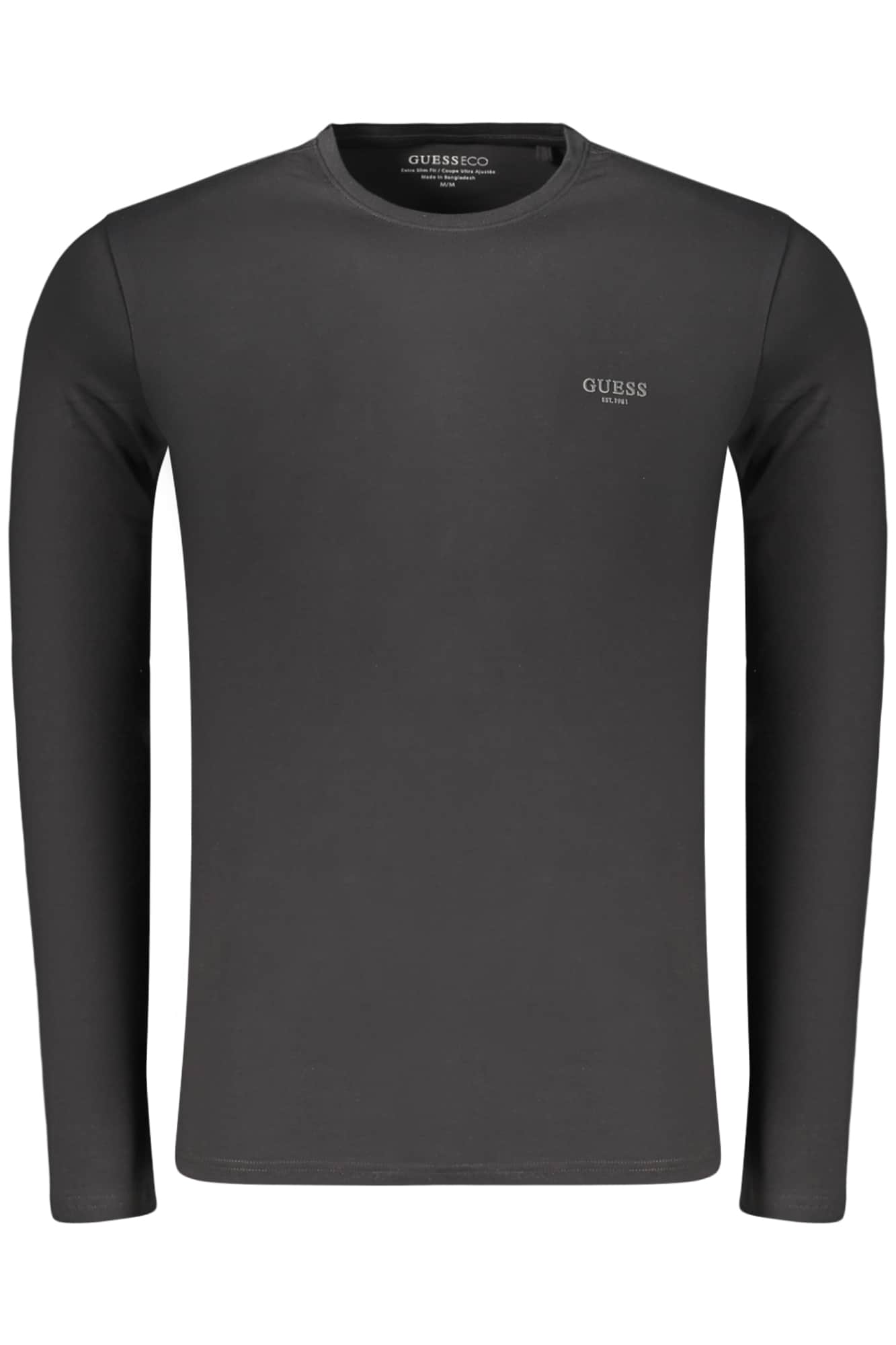GUESS JEANS HERREN LANGARM T-SHIRT SCHWARZ