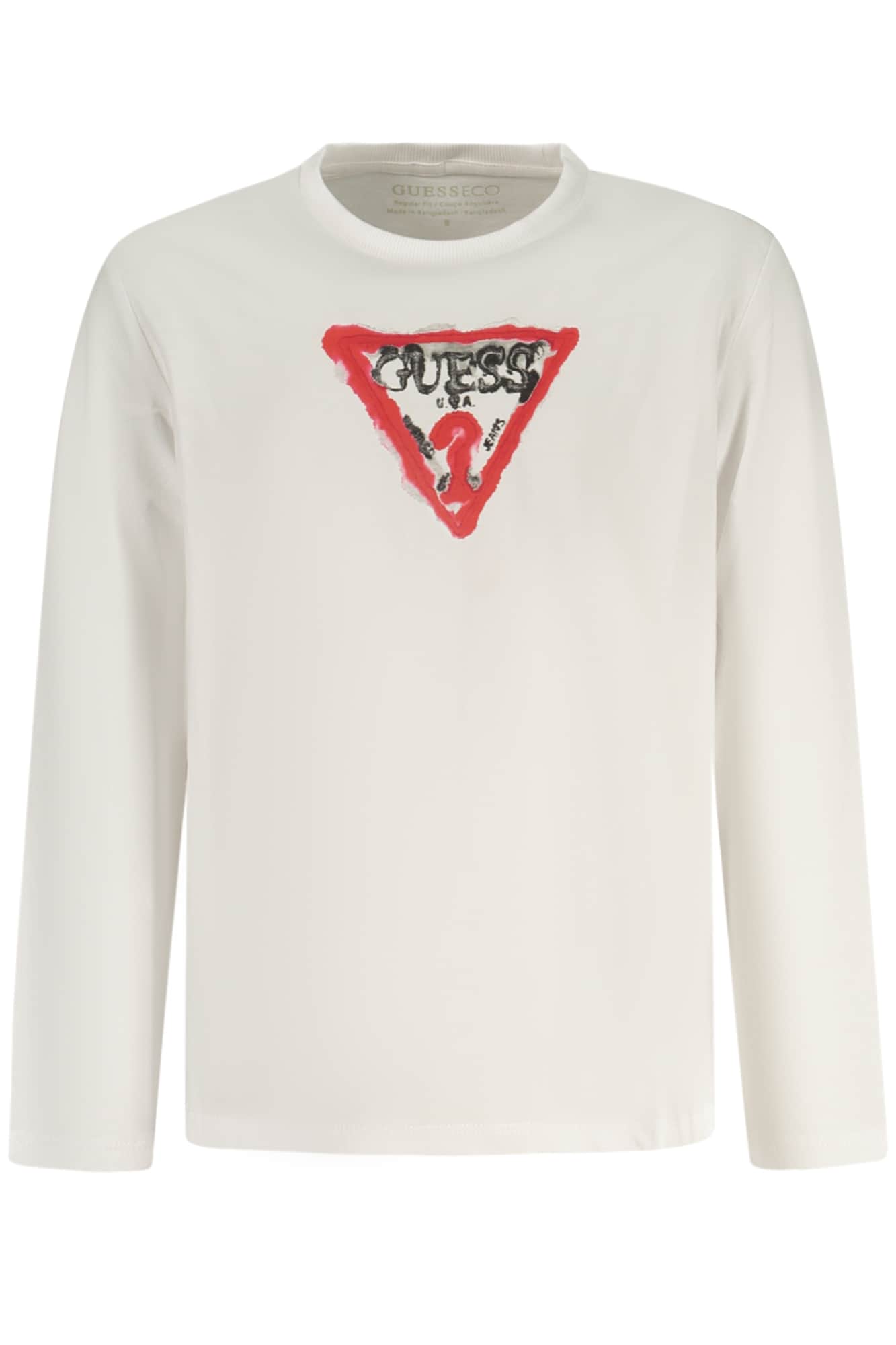 Guess Jeans langarm t-shirt für kinder, weiss