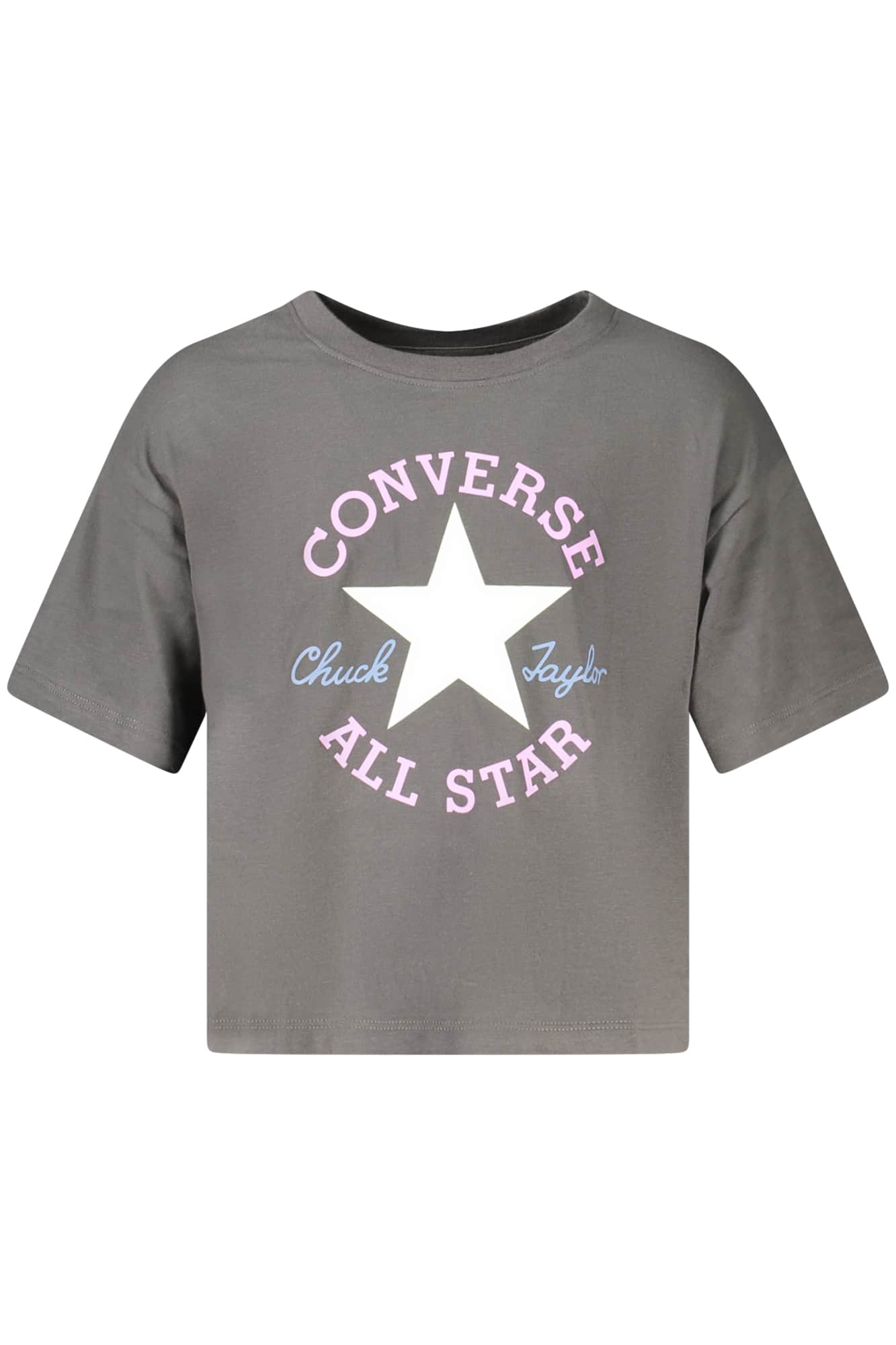 Converse Mädchen Kurzarm T-Shirt, Schwarz